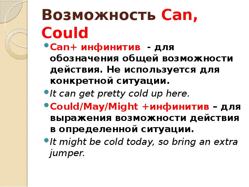 Возможность действия. Презентация на тему модальный глагол can. Модальный глагол could для обозначения возможности. Инфинитив глагола can. Глагол can возможность.