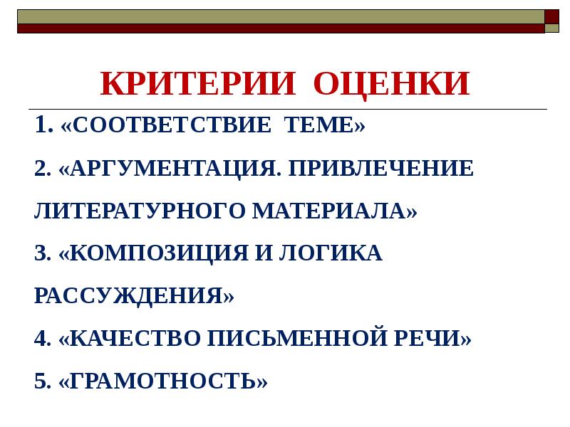 Соответствие темы. Критерии оценивания письменной речи. Композиция в логике. Грамотность аргумент. Соответствие теме.