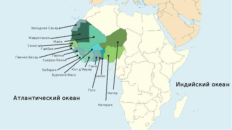 Африка карта мавритания