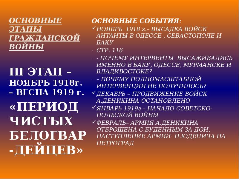 События гражданской. Цели гражданской войны 1917-1922. События 1918-1919 Гражданская война. Основные события 1918-1919. Гражданская война 1919 события.