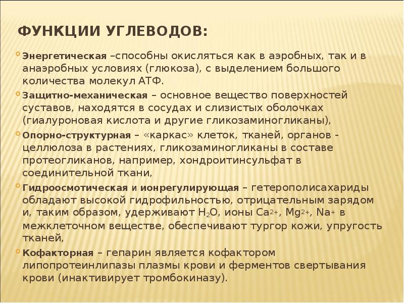 Функции углеводов в составе мембран