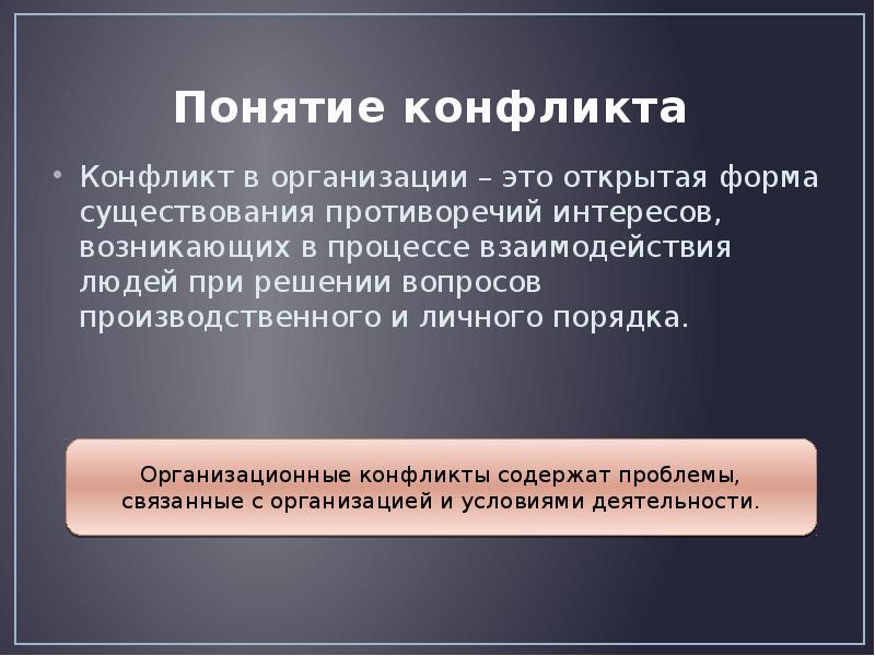 Презентация понятие конфликта