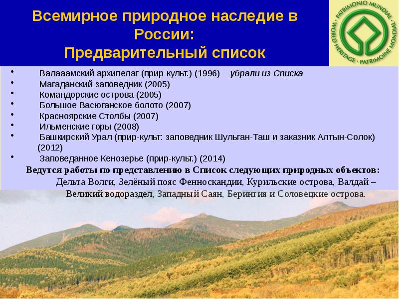 Список гор всемирного наследия