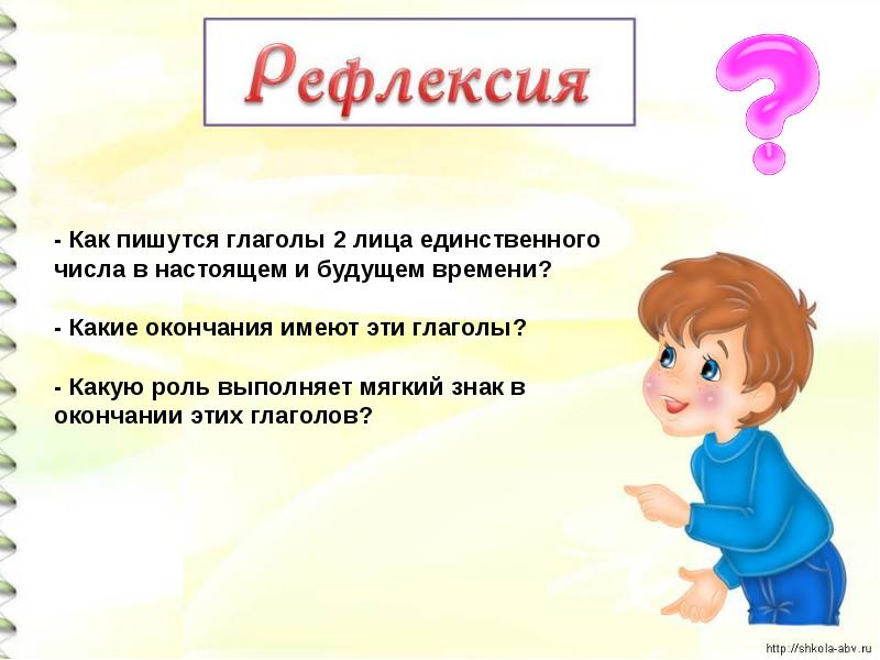 Лицо глагола 3 класс презентация