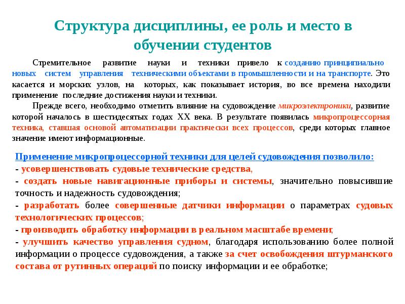 Структура дисциплины