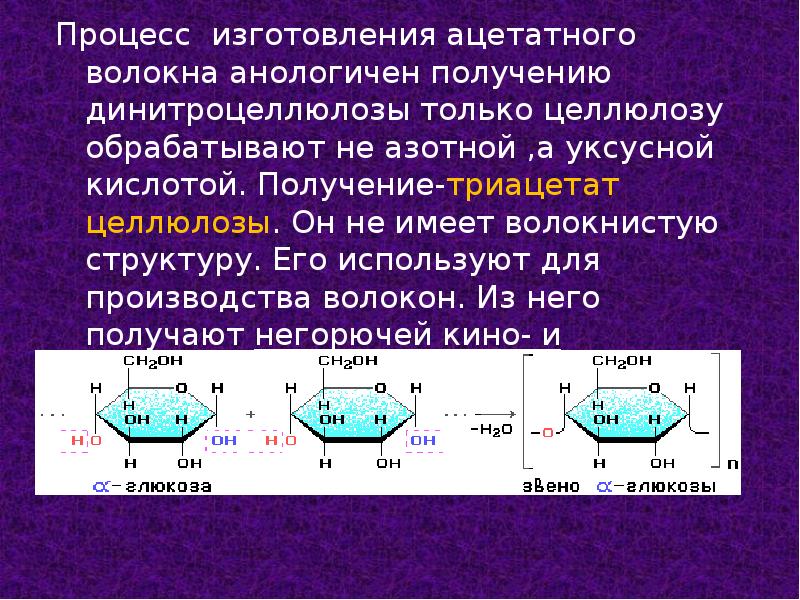 Схема получения триацетата целлюлозы