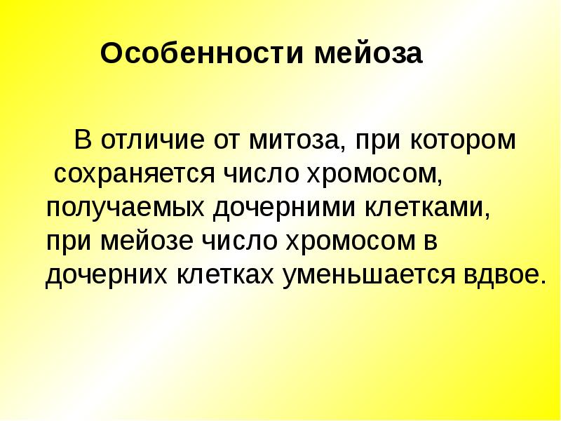 Биологическое значение мейоза презентация