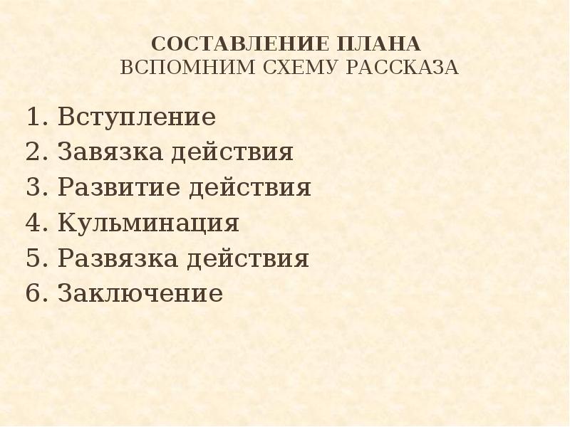 Составление плана по рассказу 1 класс