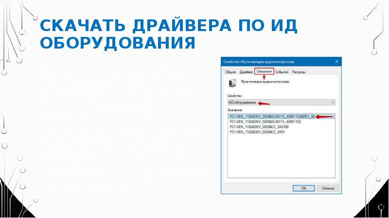 Скачать драйвера по ИД оборудования Для того чтобы скачать именно те