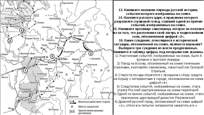 Карта россии во время смуты