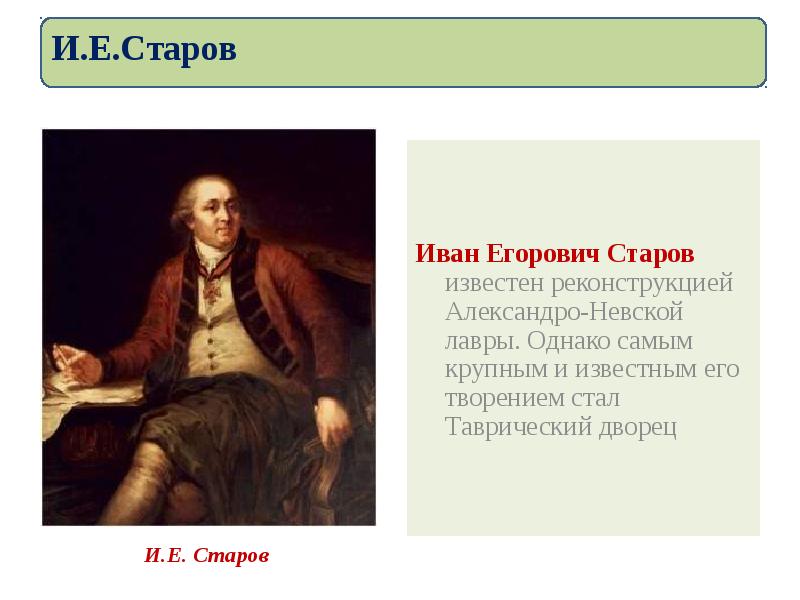 Иван егорович старов фото