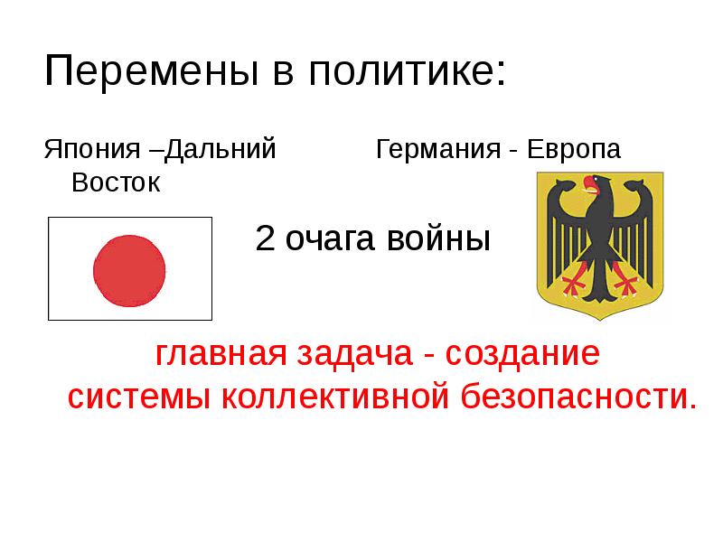 Перемены в политике:
Япония –Дальний Восток Перемены в политике:
Япония –Дальний Восток