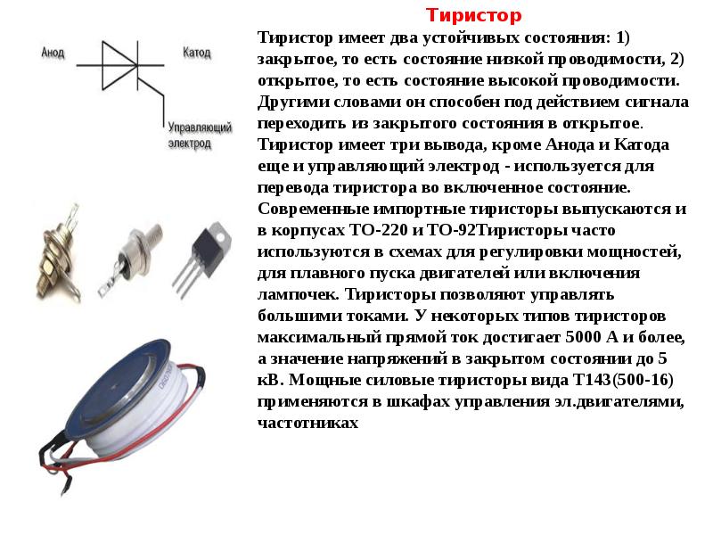 Виды диодов презентация