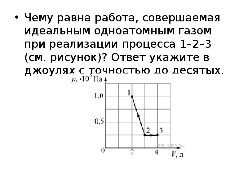 Найти работу которую совершает идеальный газ