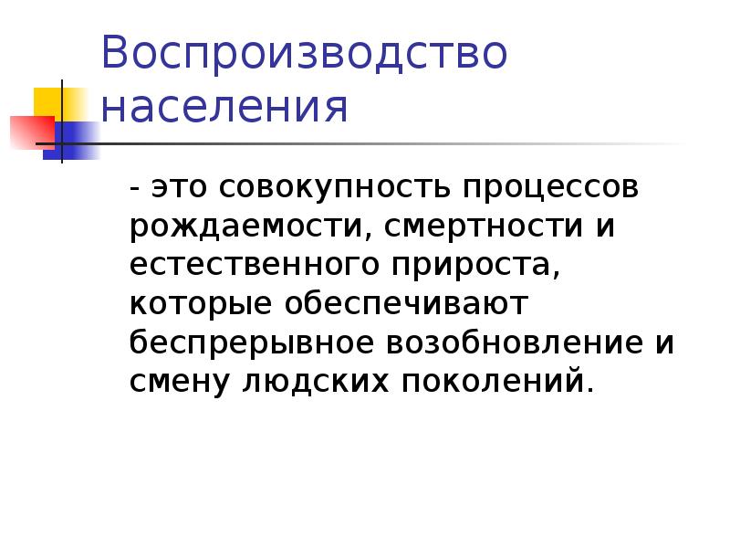 Воспроизводство населения презентация