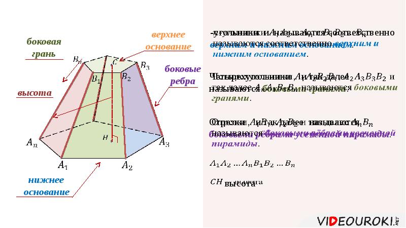 Треугольная усеченная пирамида формулы