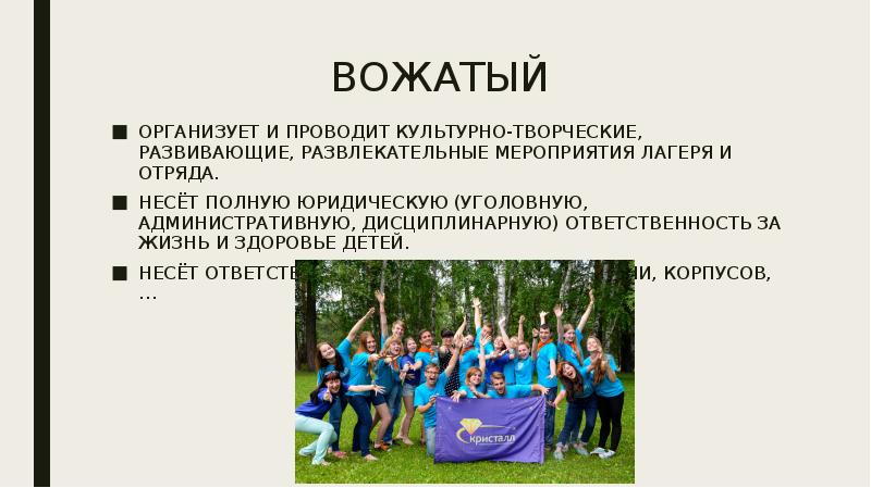 Проект вожатого в лагере