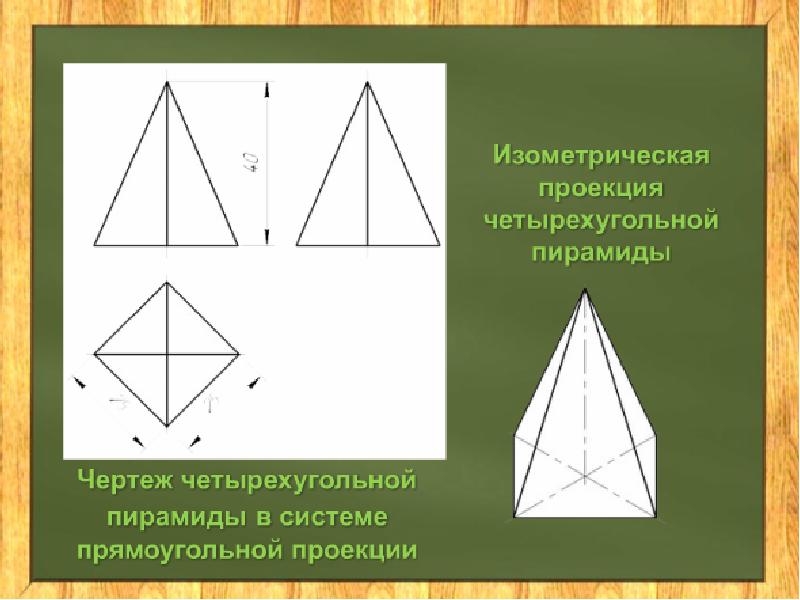 Четырехугольная пирамида чертеж