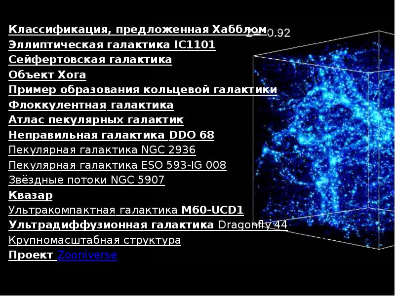 Презентация 11 класс классификация галактик