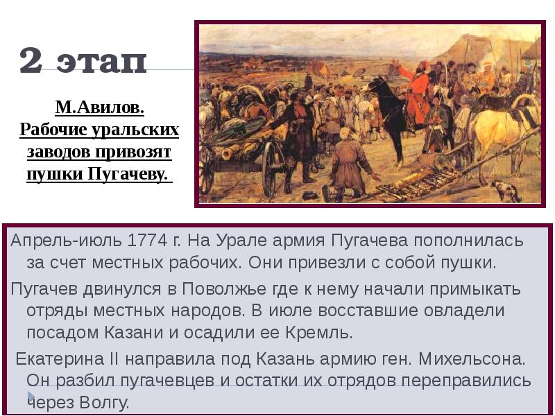 Восстание под предводительством е и пугачева презентация