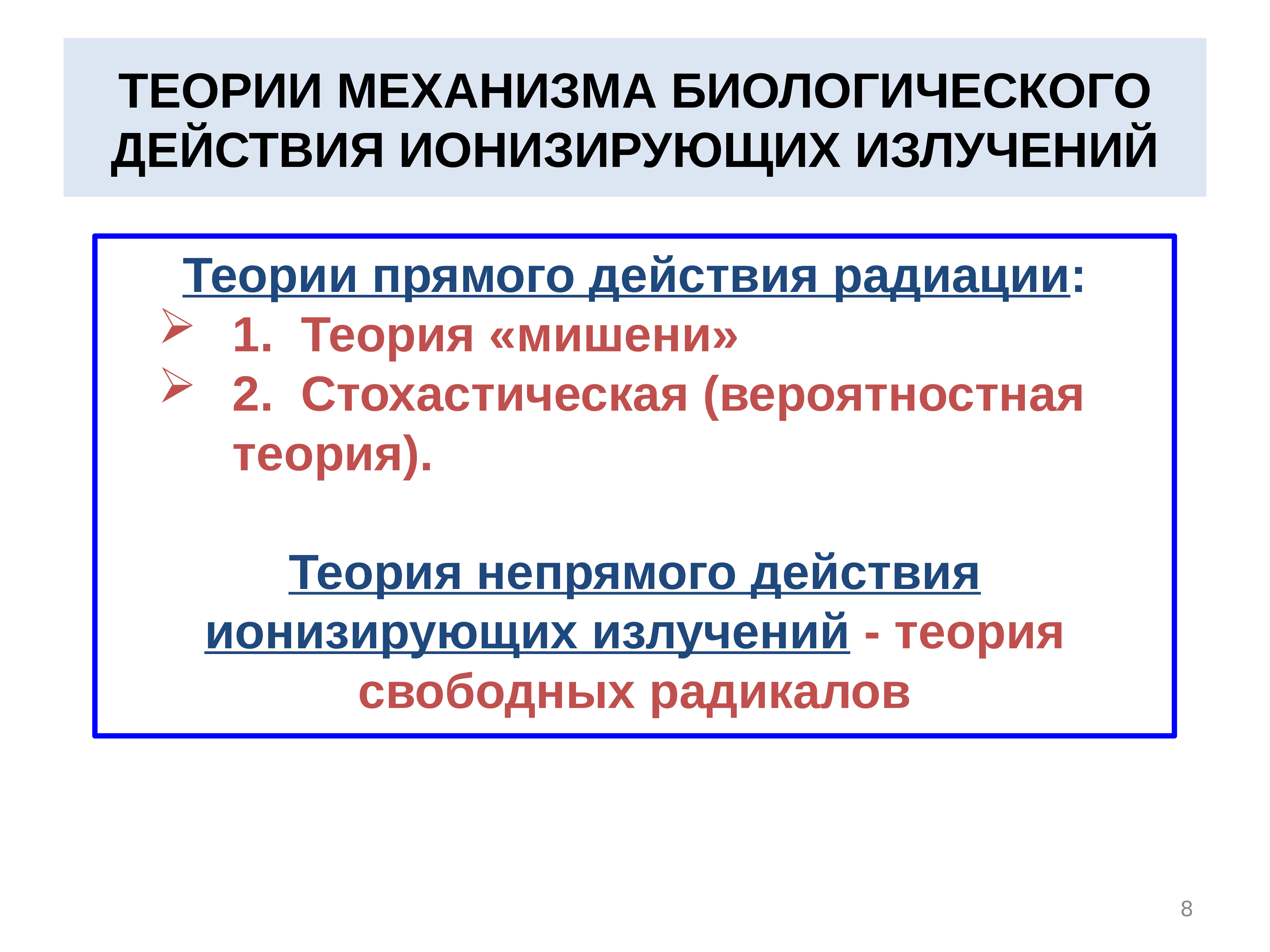 Биологическое действие ионизирующих излучений презентация