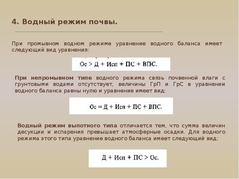 Водный режим почвы презентация