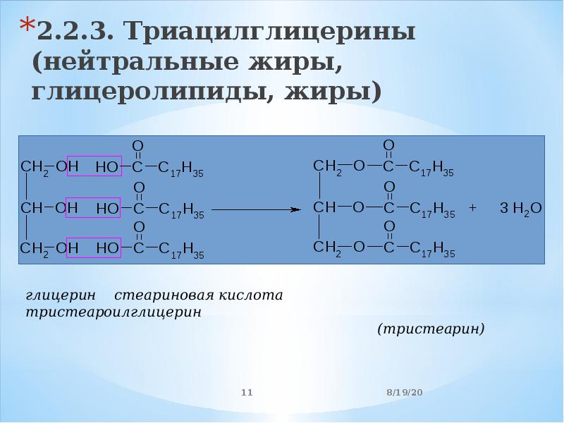 Схема образования линолеодистеарина