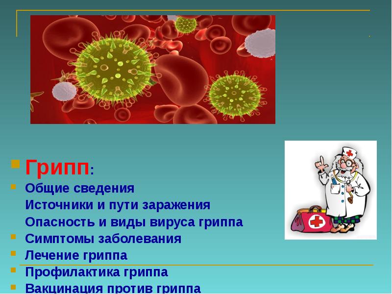 Грипп презентация на английском