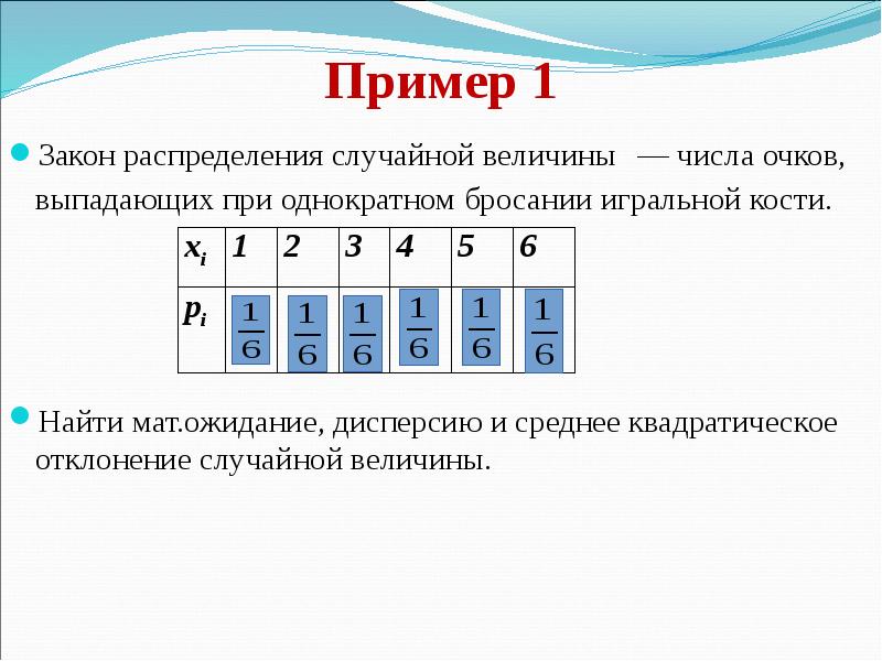 При двукратном бросании кости. Закон распределения игральной кости. Дисперсия игрального кубика. Математическое ожидание при бросании игральной кости. Дисперсия и математическое ожидание игральной кости.