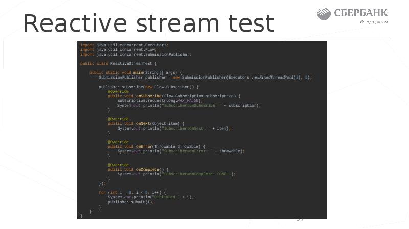 Reactive stream test Reactive stream test