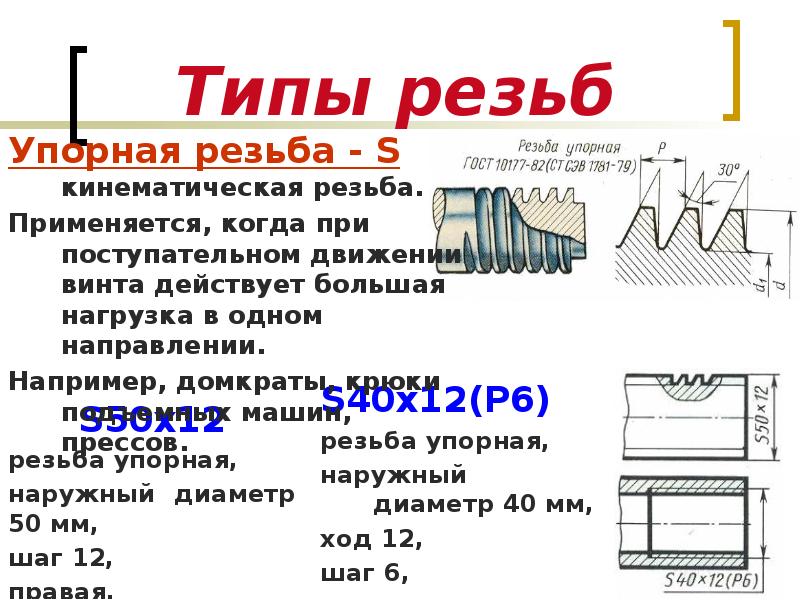 Резьба презентация по инженерной графике