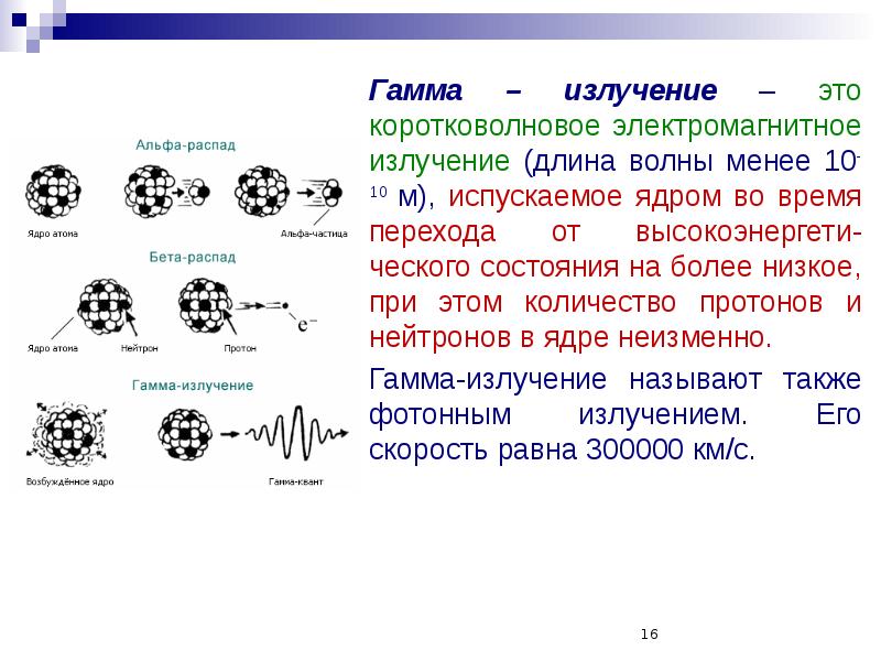 Что глядя на рисунок можно сказать про гамма излучение