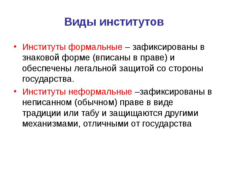 Теория институтов. Виды институтов. Формальные и неформальные политические институты. Неписанное право формы. Неформальные институты картинки.