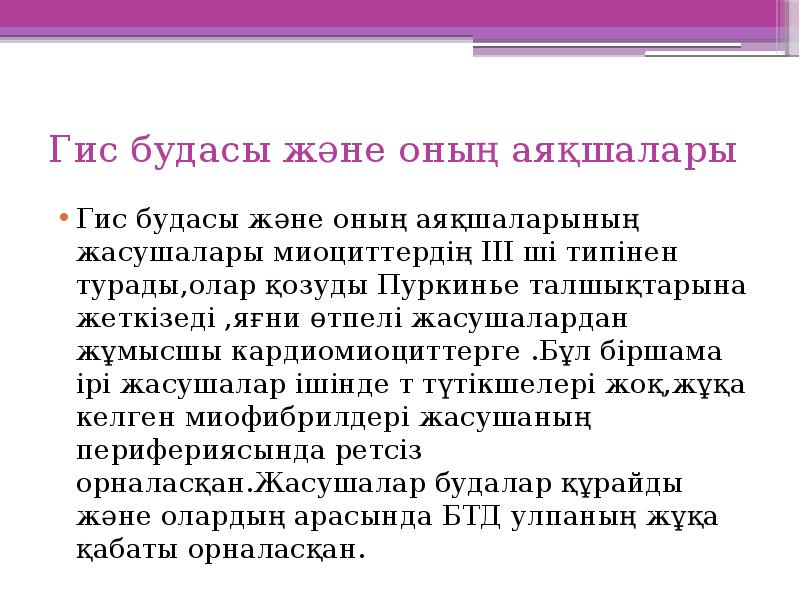 Гис будасы және оның аяқшалары  Гис будасы және оның аяқшаларының