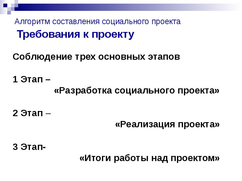 Этапы социального проекта. Составьте алгоритм работы над социальным проектом.. Алгоритм написания курсовой работы. Этапы реализации социального проекта.