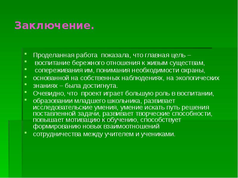 Вывод о проделанной работе по проекту