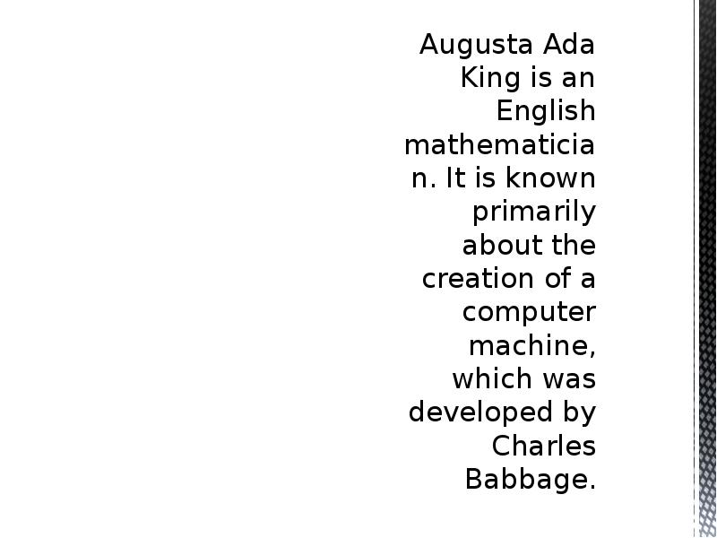 Presentation in English