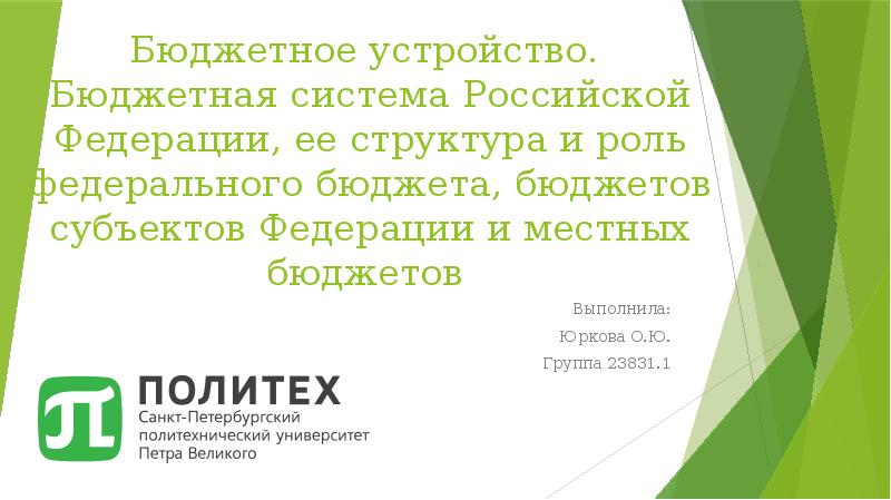 Реферат: Бюджетная система и бюджетное устройство РФ