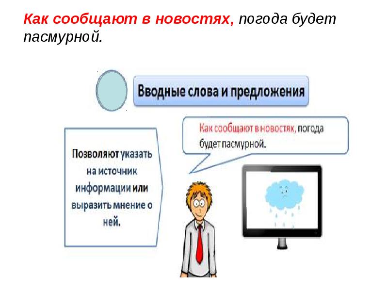 Как сообщают в новостях, погода будет пасмурной. Как сообщают в новостях, погода будет пасмурной.