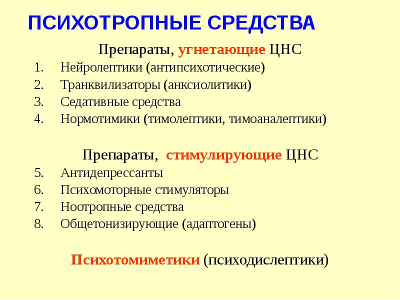 Цнс лекарства