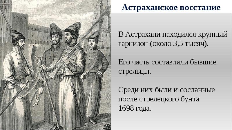 Астраханское восстание при петре 1 карта