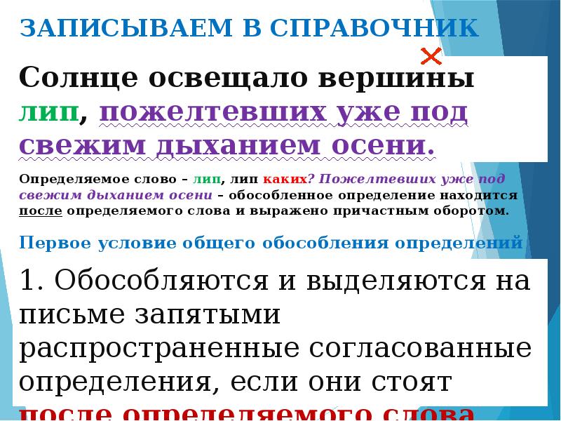 Солнце освещало вершины. Понятие об обособлении. Понятие об обособлении презентация 8 класс. Солнце освещало вершины лип уже пожелтели под свежим дыханием осени. Солнце освещало вершины лип.