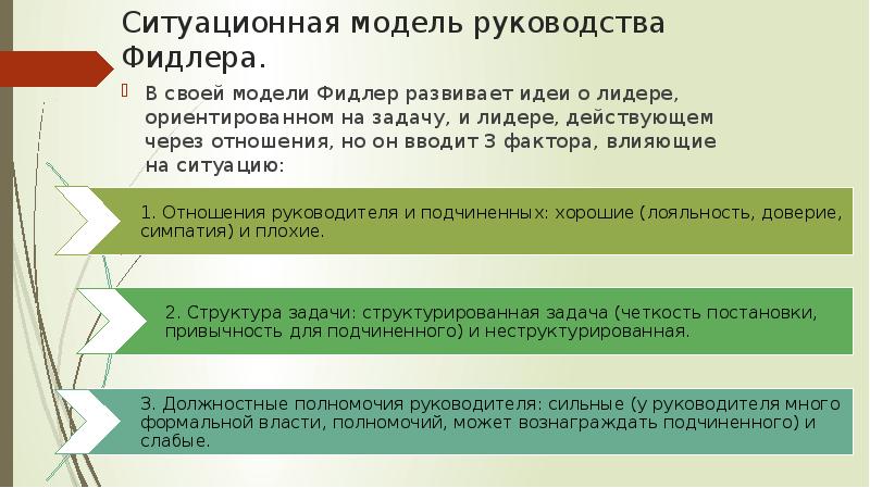 На каком убеждении основана ситуационная модель руководства разработанная херси и бланшаром