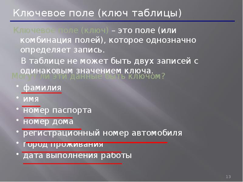 Ключевое поле должно быть. Что может быть ключевым полем. Ключ это поле или комбинация полей. Поле с какими данными может быть ключевым. Ключевой.