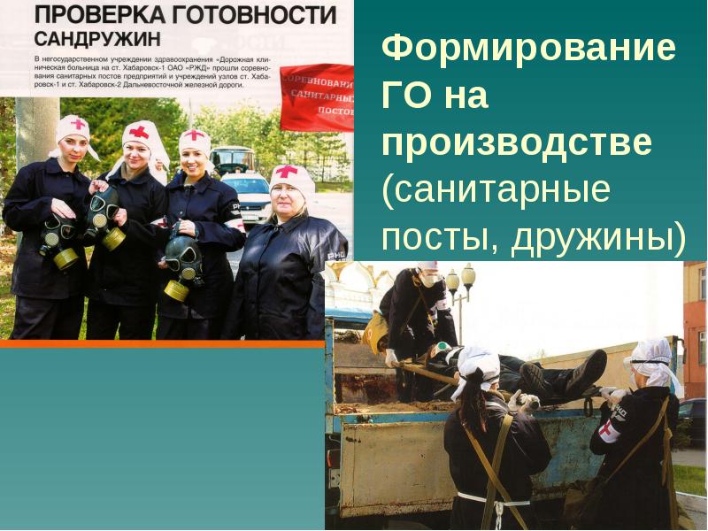 Формирование ГО на производстве (санитарные посты, дружины)