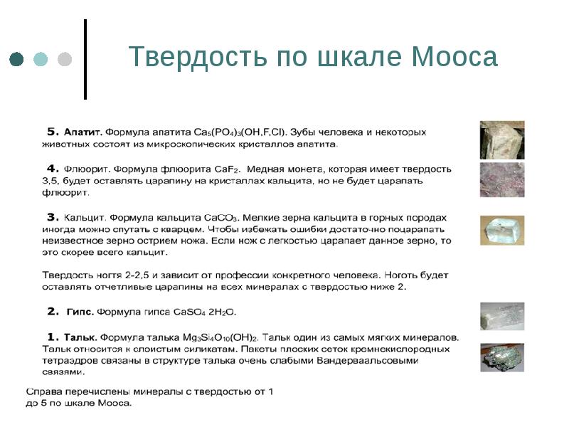 Твердость по шкале Мооса