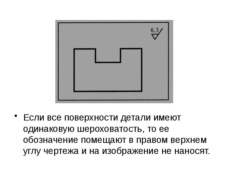 Шероховатость в правом верхнем углу чертежа