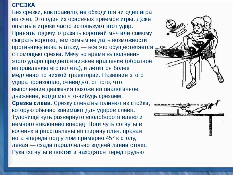 Техника настольного тенниса презентация