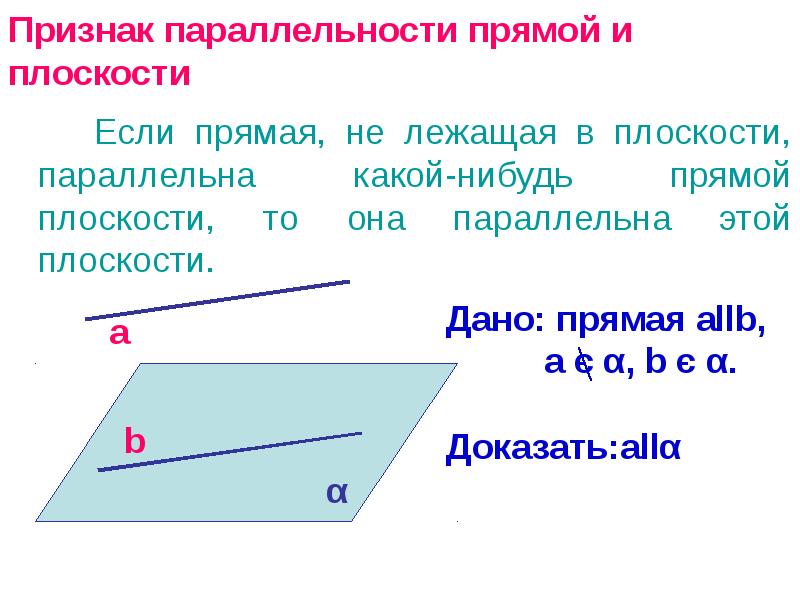 1 доказать что прямая параллельна плоскости