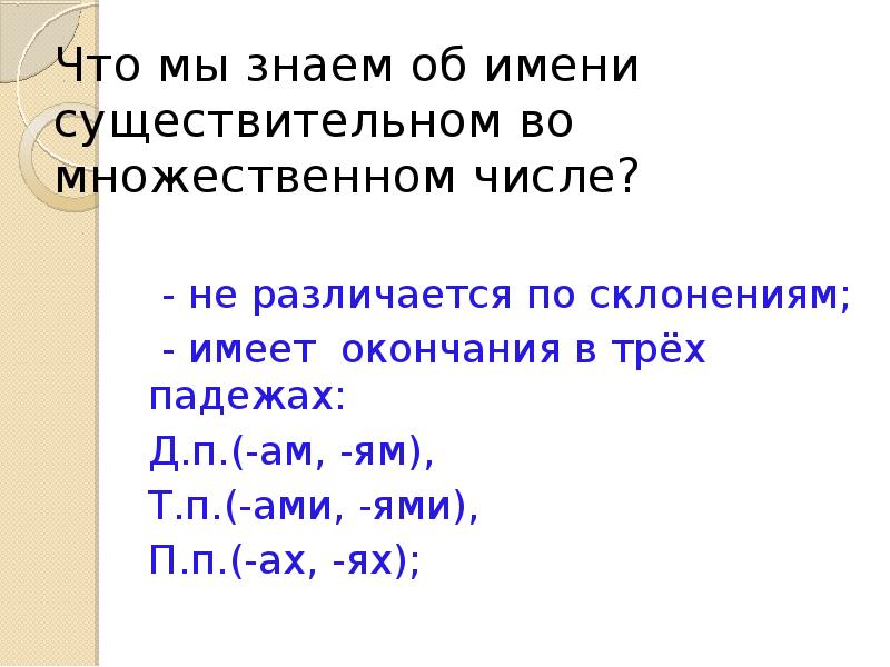 Урок 110 правописание окончаний имен существительных множественного числа 3 класс 21 век презентация